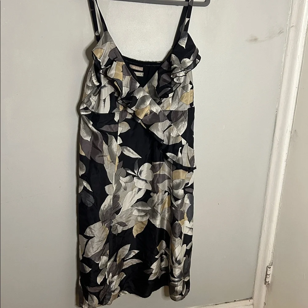 Old Navy Women's Plus Black and Gray 100% Silk Dress Dress - Picture 1 of 8